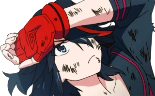 😑 Ryuko Matoi Kill la Kill Anime, Kill la Kill, Ryuko Matoi, Esaurito/a, Determinato/a whatsapp sticker