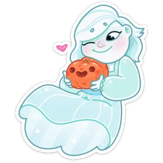 🎃 призрак, тыква, милый, хэллоуин, мультфильм, дружелюбный, сердце telegram sticker