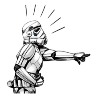 😃 Stormtrooper Star Wars stormtrooper, star wars, montrer du doigt, science-fiction, space opera, empire galactique telegram sticker