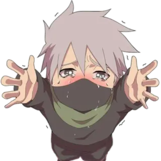 🥷 Kakashi Naruto anime, manga, Kakashi, Naruto, chibi, sad, crying telegram sticker