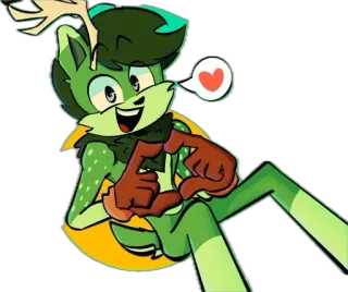 🫶 мультик, персонаж, олень, любовь, сердце, животное telegram sticker