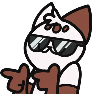 😎 猫, かっこいい, サングラス, 指差し, 動物, 漫画 telegram sticker