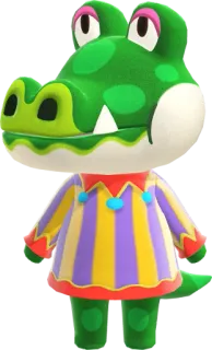 🐊 Gayle Animal Crossing Videospiel, Animal Crossing, Charakter, Krokodil, niedlich, Cartoon telegram sticker