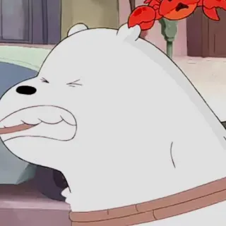 🐻‍❄️ Ice Bear We Bare Bears Cartoon, We Bare Bears, Eisbär, Krabbe, animiert telegram sticker