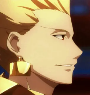 ✨ Gilgamesh Fate Anime, Złoto, Król, arogancki, blond telegram sticker