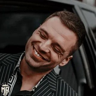 🎖 Sebastian Stan Schauspieler, Lächeln, Nadelstreifen, Sebastian Stan telegram sticker