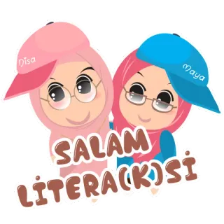 🤗 SALAM LITERAKSI Cartoni animati, Ragazze, Hijab, Alfabetizzazione, Amici telegram sticker