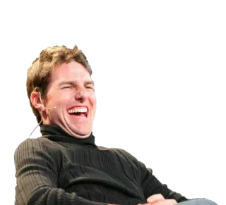😆 Tom Cruise นักแสดง, คนดัง, หัวเราะ, ผู้ชาย telegram sticker