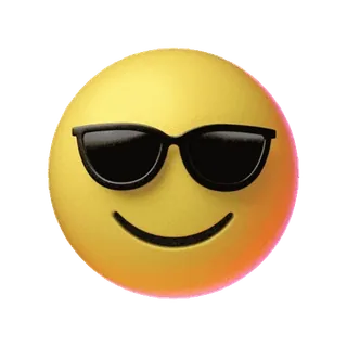 🌟 Emoji, Zonnebril, Cool, Smiley, Geel, Icoon, Sticker telegram sticker