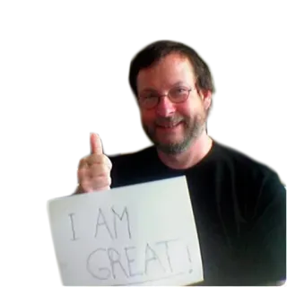 👍 I AM GREAT! Polegar para cima, Positivo, Incentivo, Otimismo, Sucesso telegram sticker
