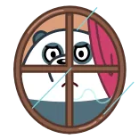 😢 Panda Panda, We Bare Bears, Cartoon, Sad, Window, Cute telegram sticker