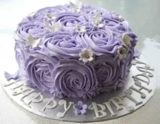 🍰 HAPPY BIRTHDAY birthday, cake, celebration, dessert, purple, floral, buttercream, party telegram sticker
