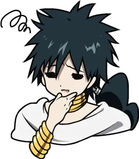 🤔 Sinbad Magi anime, character, sinbad, magi, chibi, sad telegram sticker