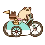 🚲 Katze, Beiwagen, Fahrrad, Aufkleber, süß, Tier, Transport, kawaii telegram sticker