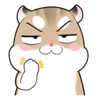 ✊ хомяк, милый, эмодзи, злой, мультик, животное, решительность whatsapp sticker