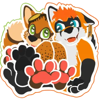 🥴 Furry, Anthropomorph, Tier, Fuchs, Cartoon, Süß, Aufkleber telegram sticker