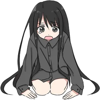 😢 Anime, Piangere, Triste, Ragazza, Manga, Cartone animato, Kawaii telegram sticker