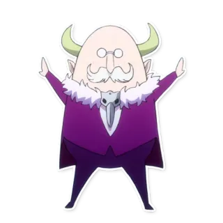 🤗 การ์ตูน, ตัวละคร, เขา, สัตว์ประหลาด, ผู้ชาย, แว่นตา telegram sticker