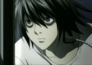 🎤 L Lawliet Death Note Anime, Detective, Intellettuale, Serio, Manga, L, Lawliet telegram sticker