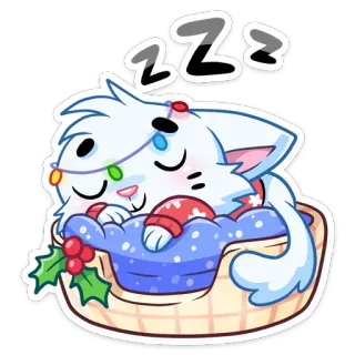 😴 ZZZ gato, dormindo, zzz, inverno, natal, feriado telegram sticker