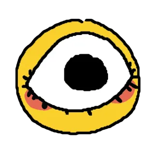 👁 olho, emoji, rosto, desenho animado whatsapp sticker
