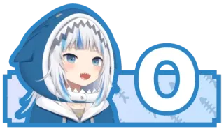🔤 Gawr Gura 0 Anime, Vtuber, Gawr Gura, Squalo, Carino telegram sticker