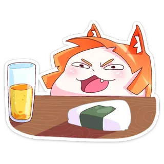 😈 猫, 狐狸, 寿司, 动物, 卡通, 饮料 telegram sticker