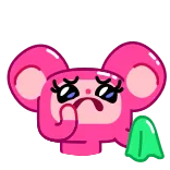 ๐ญ sad, crying, pink, cartoon, emoticon, emoji telegram sticker