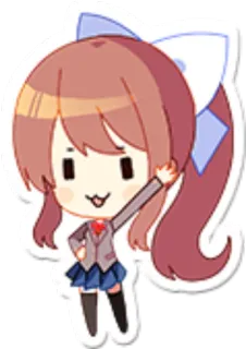😈 Monika Doki Doki Literature Club! Anime, Chibi, Jeu vidéo, Personnage, Doki Doki Literature Club, Monika telegram sticker