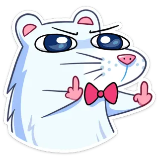 🖕 kartun, binatang, jari tengah, kasar, menyinggung whatsapp sticker