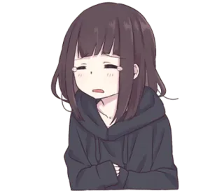 😢 Anime, Triste, Garota, Chorando, Mangá, Emocional, Desenho animado telegram sticker