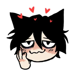 ☺️ 애니메이션, 하트, 고양이, 귀여운, 볼빨간 telegram sticker