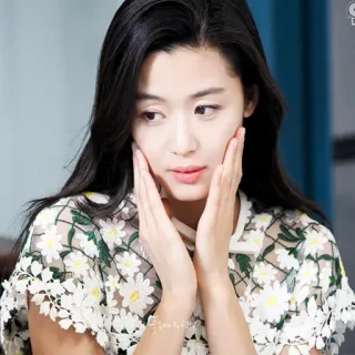 🤗 donna, asiatica, fiore, margherita, ritratto, bellezza telegram sticker