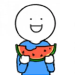 🍉 watermelon, food, fruit, character, eating, snack whatsapp sticker