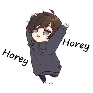 🌚 Horey Horey Chibi, Anime, Personaggio, Carino telegram sticker