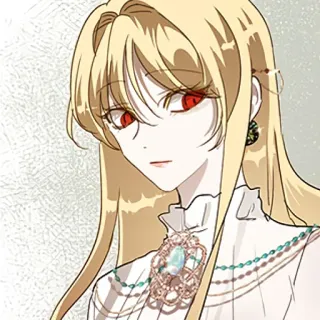 🩸 donna, capelli biondi, occhi rossi, cartone animato, anime, ritratto telegram sticker