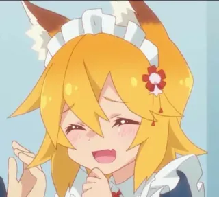 ⛩️ Senko Sewayaki Kitsune no Senko-san Anime, Fille Renard, Mignon, Maid, Senko-san whatsapp sticker