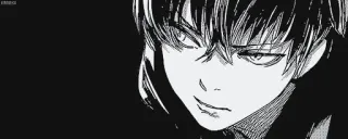 💴 Anime, Manga, Personnage, Noir et blanc, Illustration telegram sticker