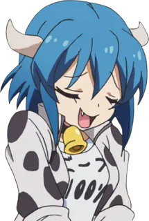 😍 100% Anime, Vaca, Dibujo animado, Divertido, Animal whatsapp sticker