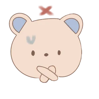🙅‍♀️ bear, cartoon, sticker, cute, animal telegram sticker