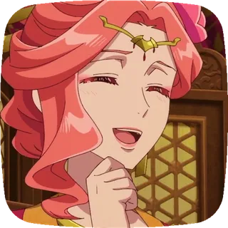 😂 アニメ, 漫画, キャラクター, 女性, 笑顔, 幸せ telegram sticker