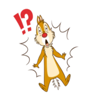⁉ Chipmunk shocked, chipmunk, exclamation mark, cartoon, surprise, scared telegram sticker
