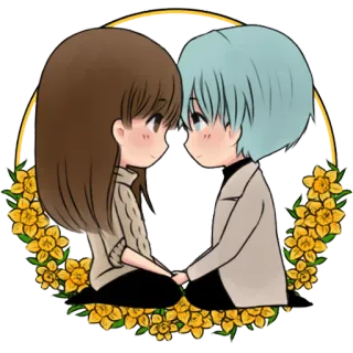 🌼 coppia, amore, cartoni animati, affetto, amicizia, personaggio telegram sticker