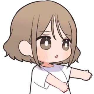 ☺️ Аниме, Мультфильм, Девушка, Чиби, Милый, Персонаж telegram sticker
