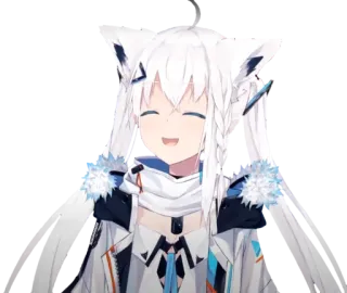 😄 anime, cat girl, vtuber, fubuki whatsapp sticker