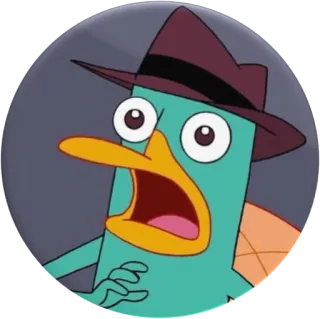 😱 Perry the Platypus Phineas and Ferb ornitorinco, agente, cartone animato, animale, arancione, verde acqua whatsapp sticker