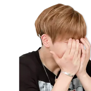 😊 사람, 손, 얼굴, 화난, 얼굴 가리기, 울음, 슬픈, 감정적 telegram sticker