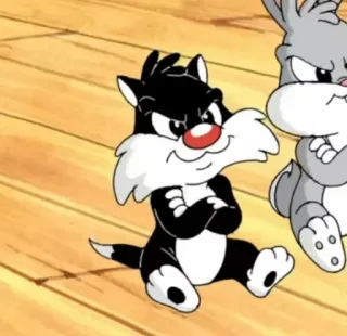 🧃 Sylvester Jr. Looney Tunes dessin animé, chat, Sylvestre Junior, Tiny Toons, animé, en colère telegram sticker
