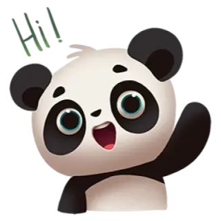 👋 Panda, Dier, Schattig, Cartoon telegram sticker