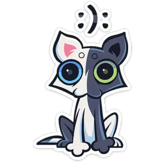 😳 стикер, кот, мультфильм, милый, животное, цифровое искусство telegram sticker